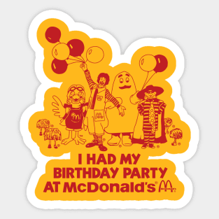 McDonalds Birthday Party Sticker